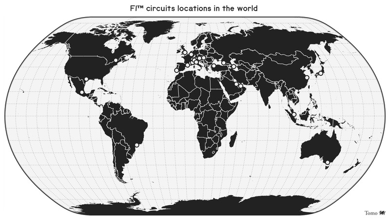F1™ circuits locations in the world