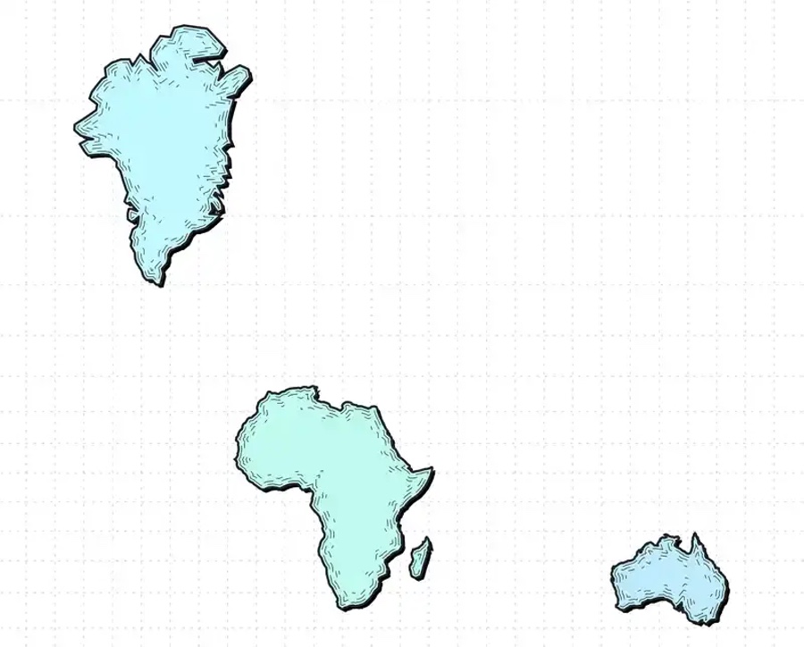 Greenland and Africa